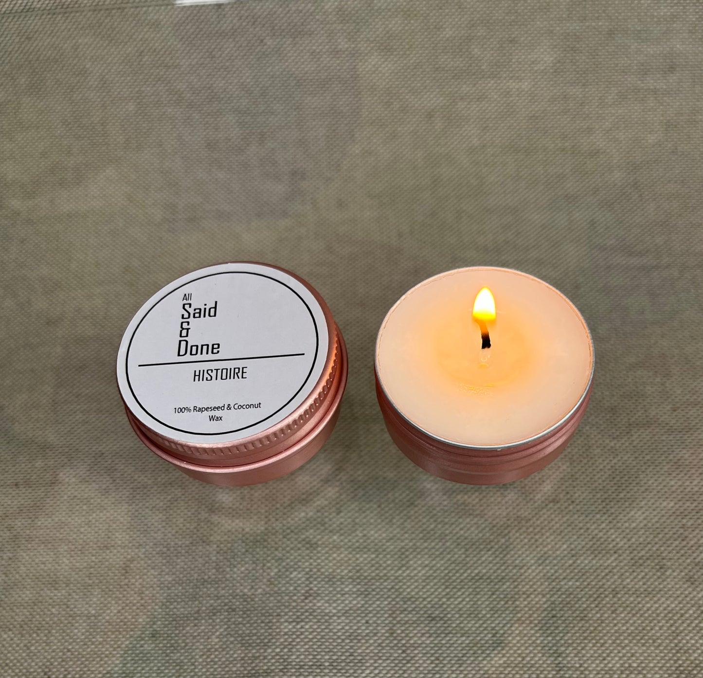 DARK PLUM, CINNAMON, INCENSE & TOBACCO LEAF MINIATURE CANDLE (15ml) - HISTOIRE